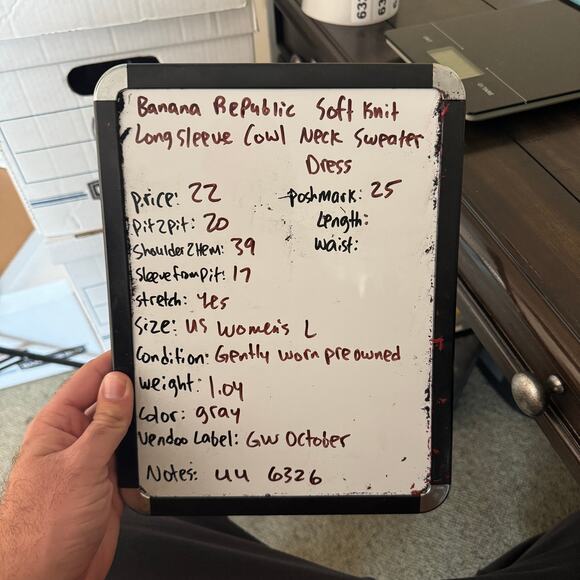 Banana Republic Soft Knit Long Sleeve Cowl Neck Sweater Dress US Women’s L - Picture 7 of 7